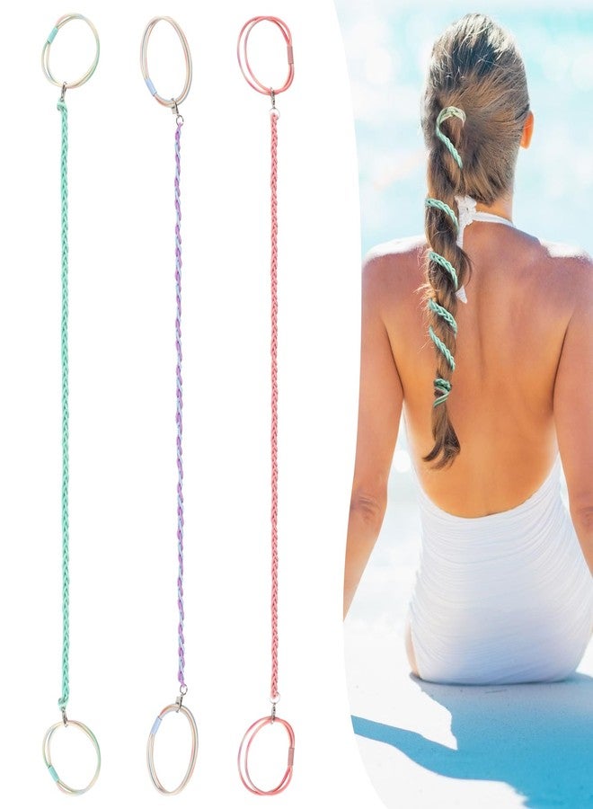 FVOLREM Sport Hair Ties for Women, Elastic for Braided Ponytai Hair Ties, Perfect for Swimming, Sports, Riding, and Workouts (3 Pcs Multicolor 26") - Image 1